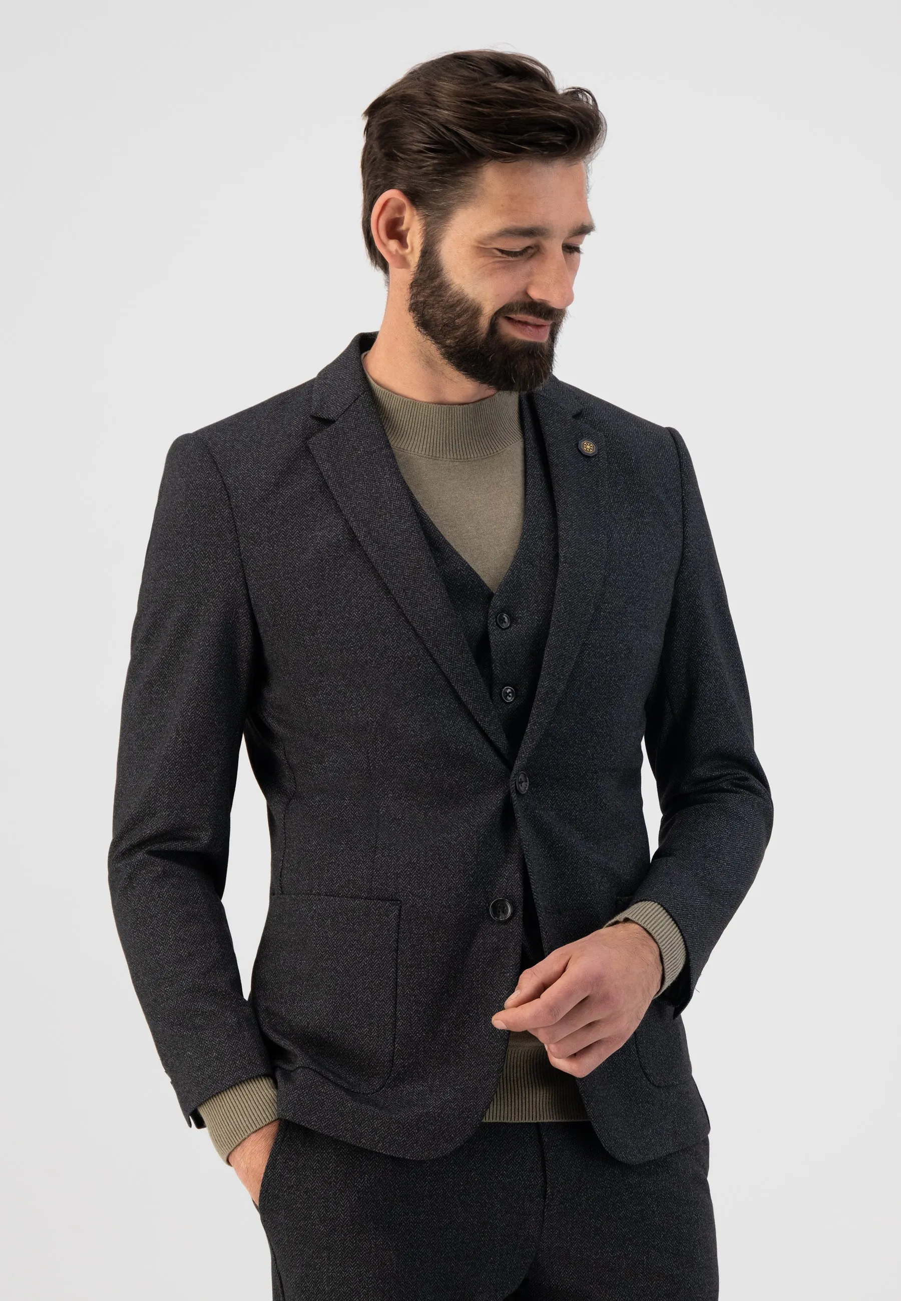 DSZ HERRINGBONE STRETCH BLAZER