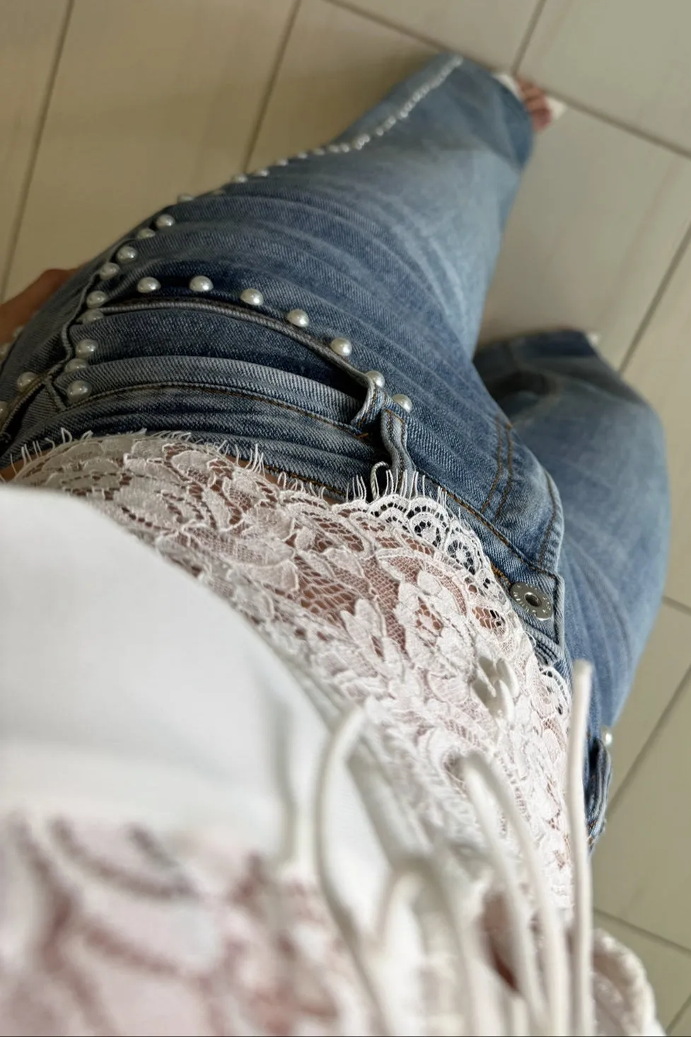 Enchanted Pearls Denim Pants