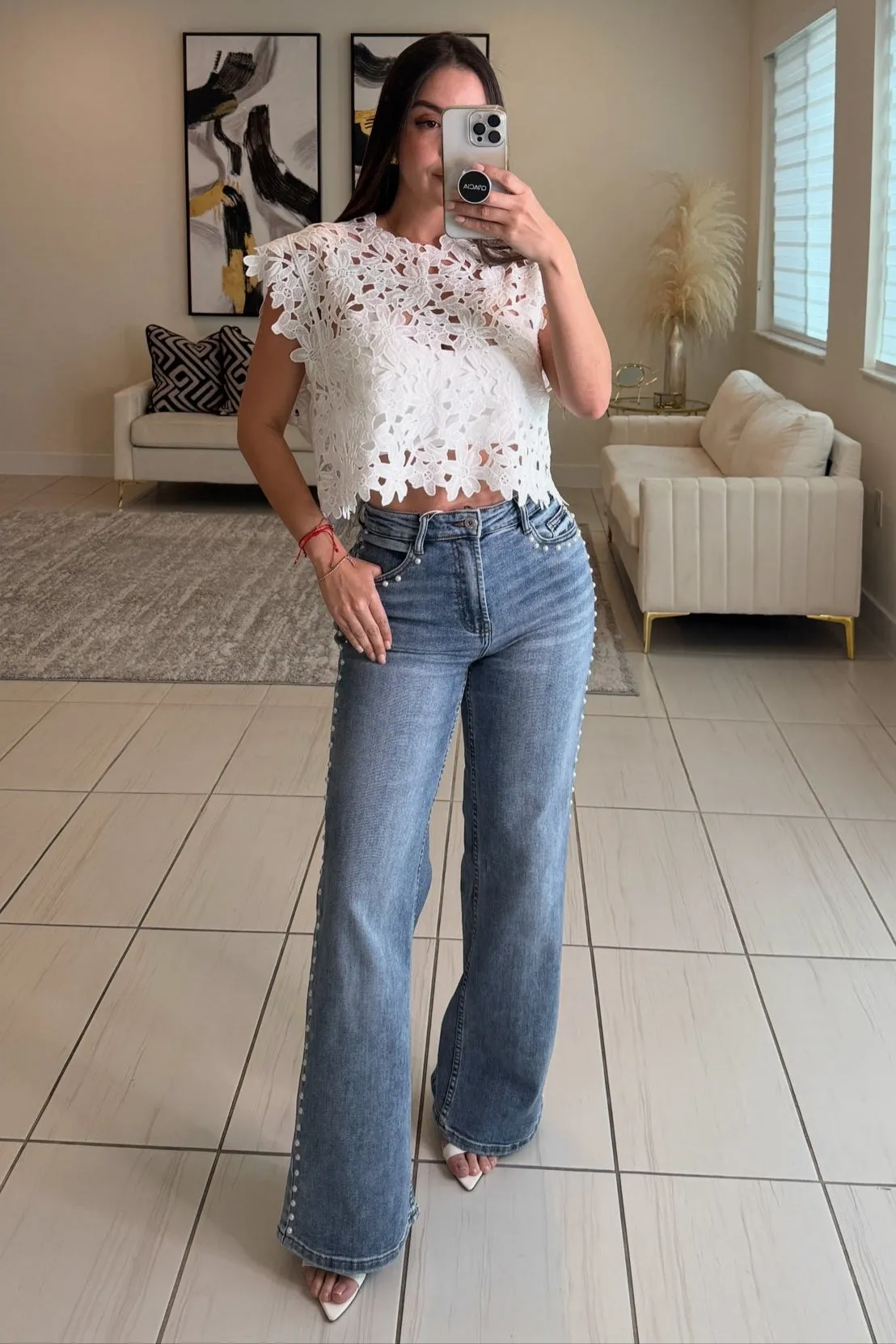 Enchanted Pearls Denim Pants