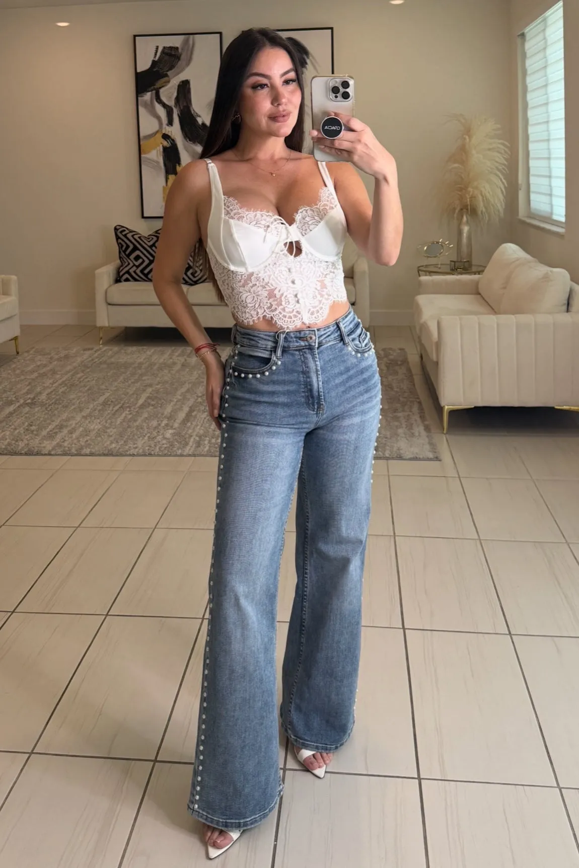 Enchanted Pearls Denim Pants
