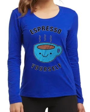 Espresso Yourself New Fashion Royal Blue Round Neck High Graphic Full T-Shirt