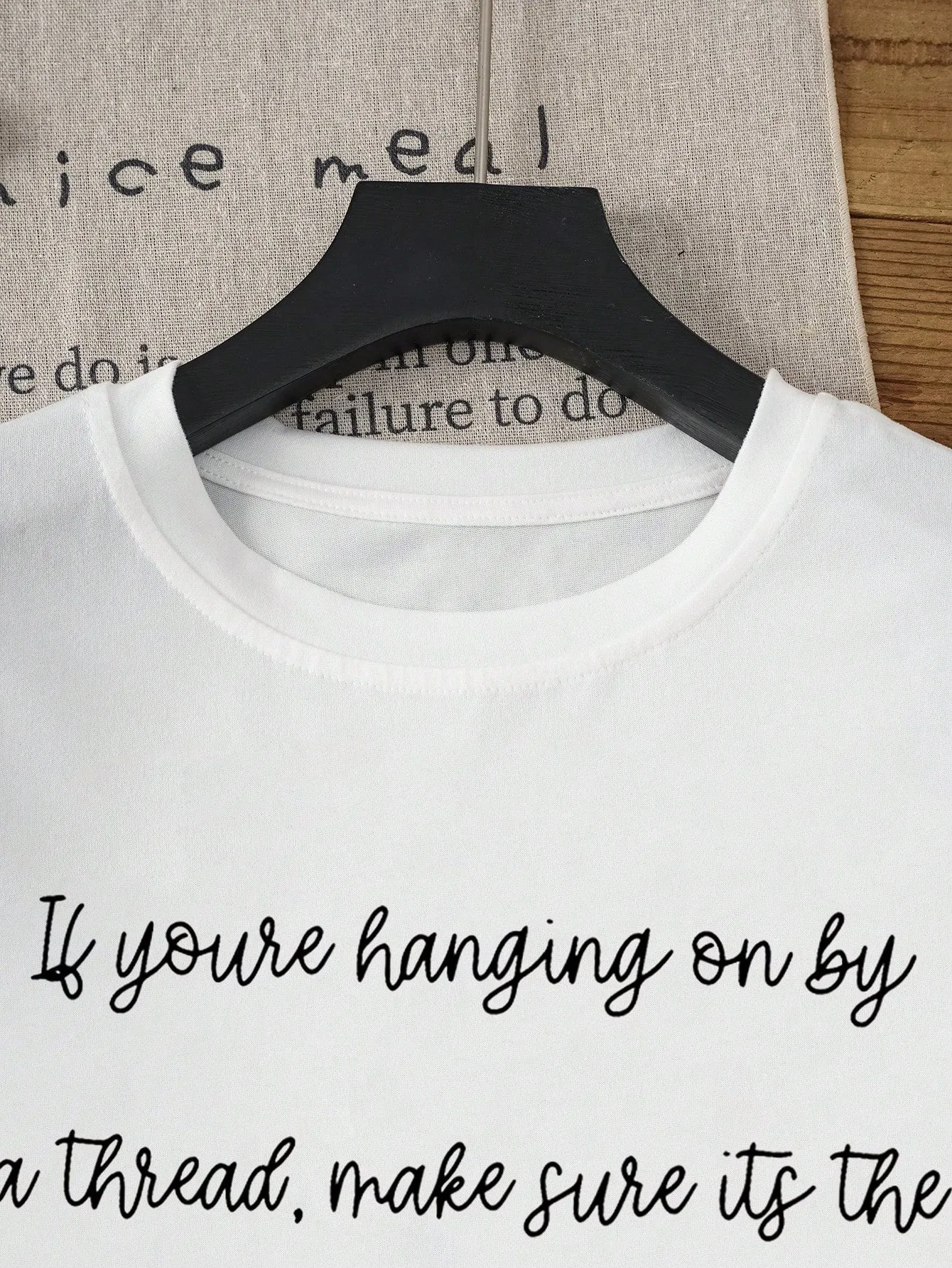 Faith Thread Quote Round Neck Graphic T-Shirt