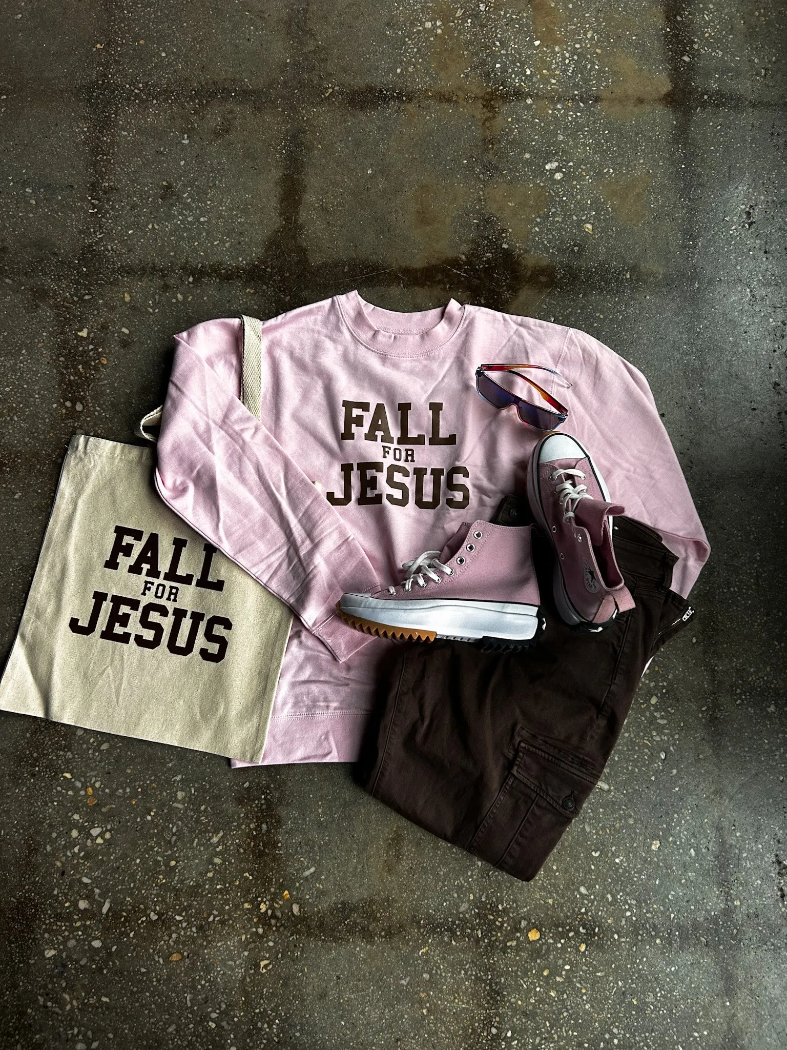 Fall For Jesus Adult Drop Shoulder Sweatshirt