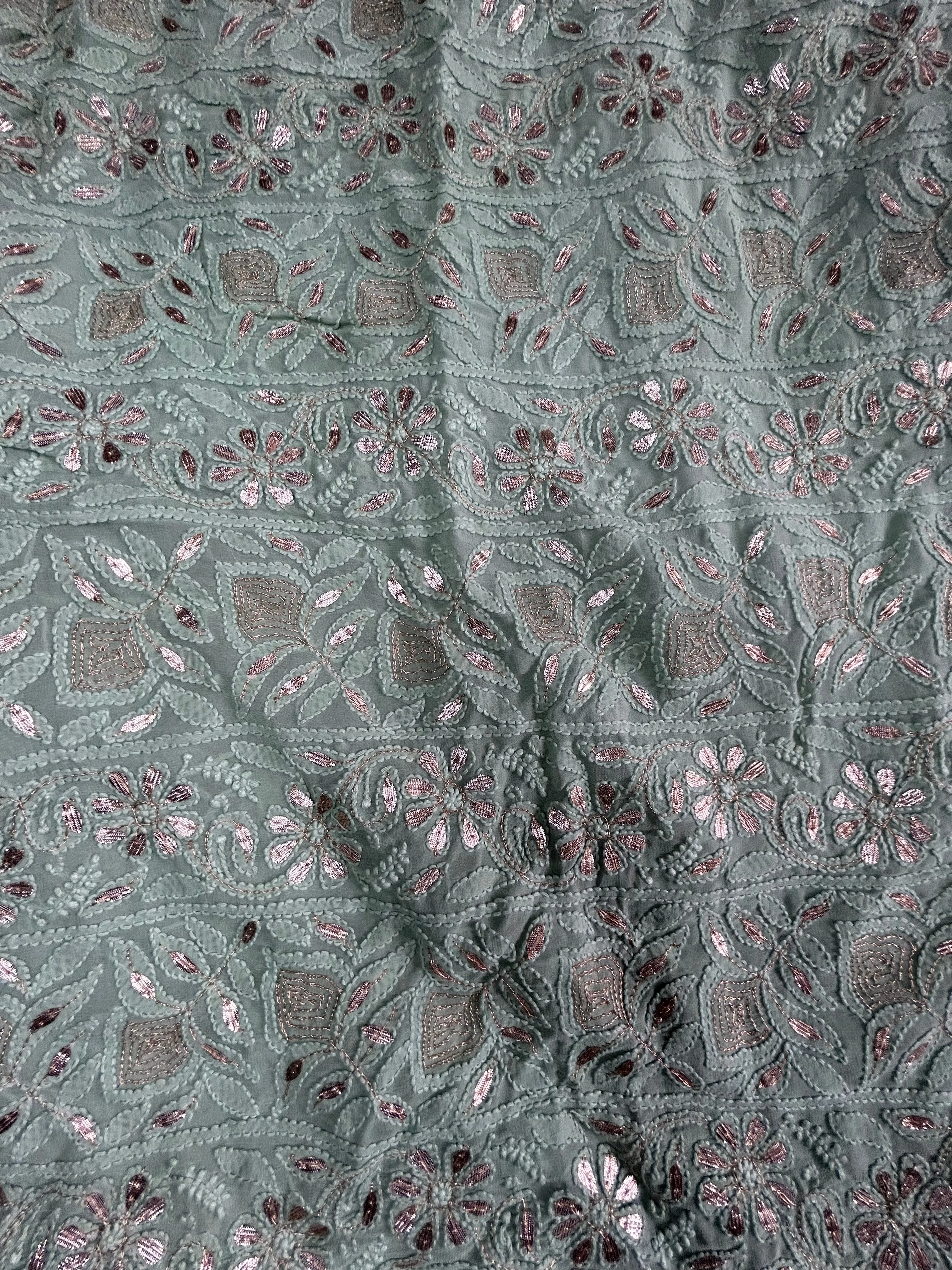 Fancy Chikankari Gota work Salwar kameez unstitched online in light green