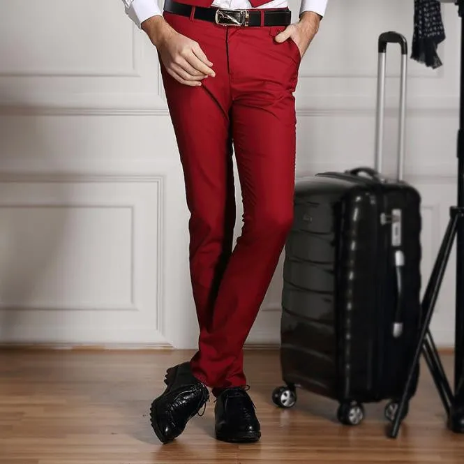 Formal Wedding Men Suit Pants Fashion Slim Fit Casual Brand Business Blazer Straight Dress Trousers high-grade Male