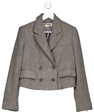 Free People Grey Tailored Heritage Blazer UK XS