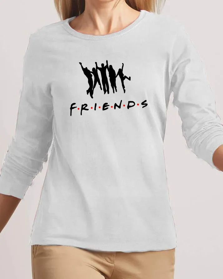 Friends New Fashion White High Printed Design High Quality T-shirt