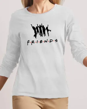 Friends New Fashion White High Printed Design High Quality T-shirt
