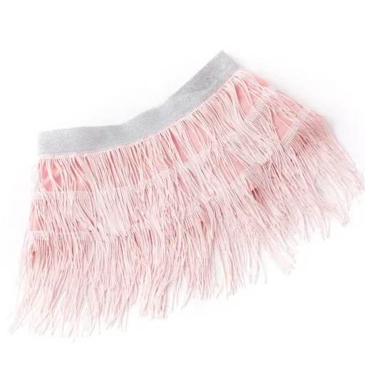 fringe skirt - light pink