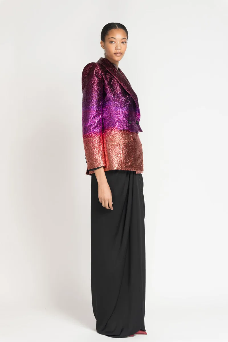 Fuchsia/Copper Ombre Lurex Double Breasted Blazer