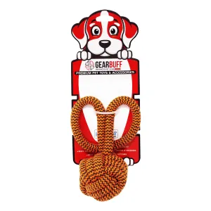 Gearbuff Looped Ball Rope chew Toy, Orange Black