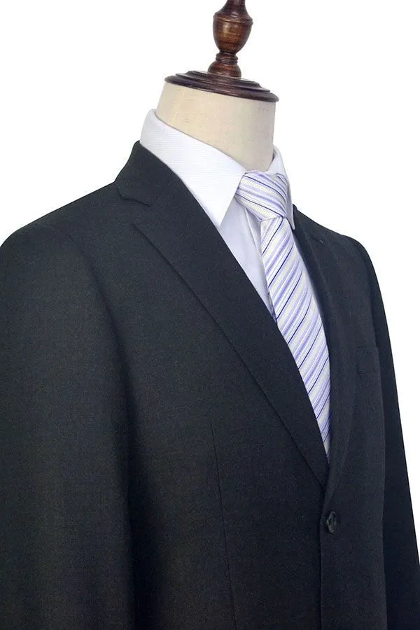 Gentle Black Tweed Notch Lapel Two Buttons Mens Suits for Formal
