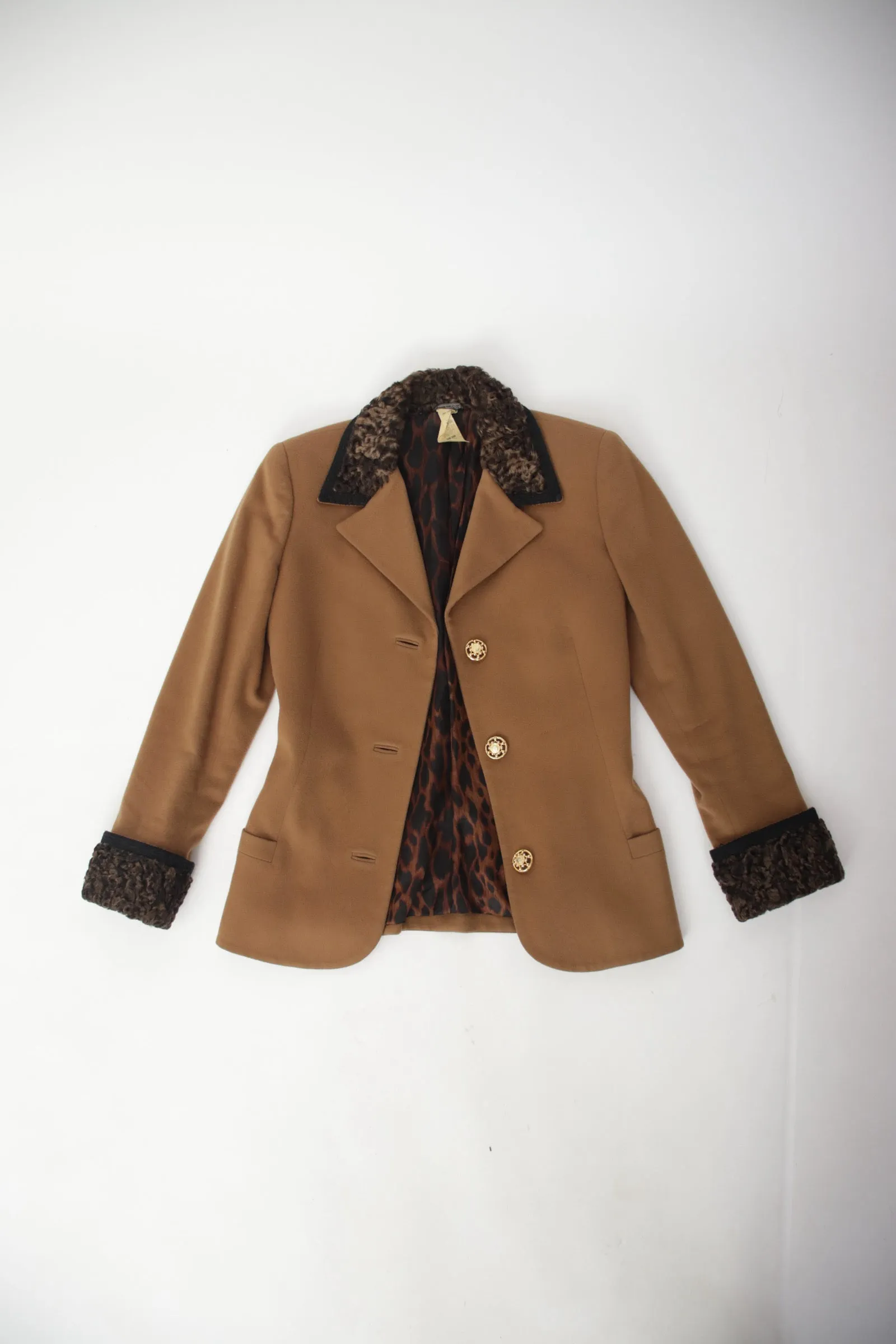 Gianni Versace Lambswool & Shearling Blazer