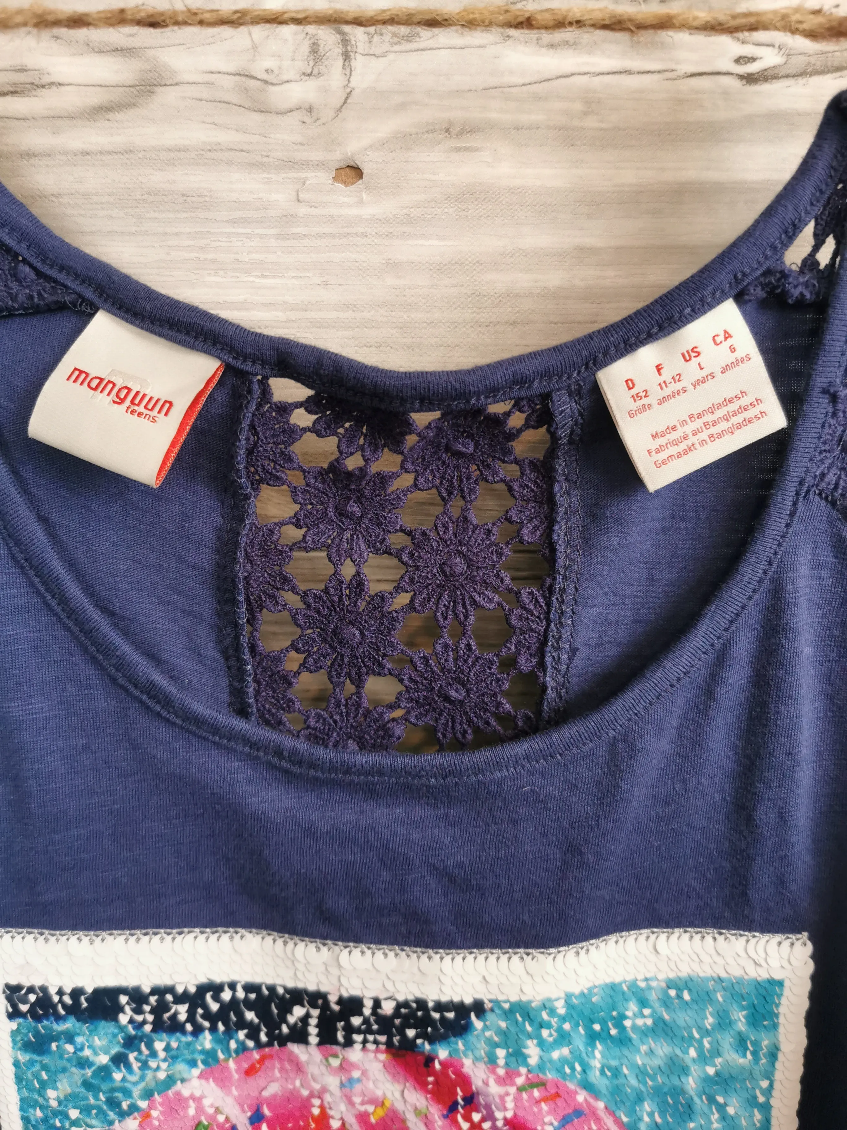 GIRL SIZE LARGE (11/12 YEARS) - MANGUUN Teens, Bohemian Beachy Style Tank Top EUC B32