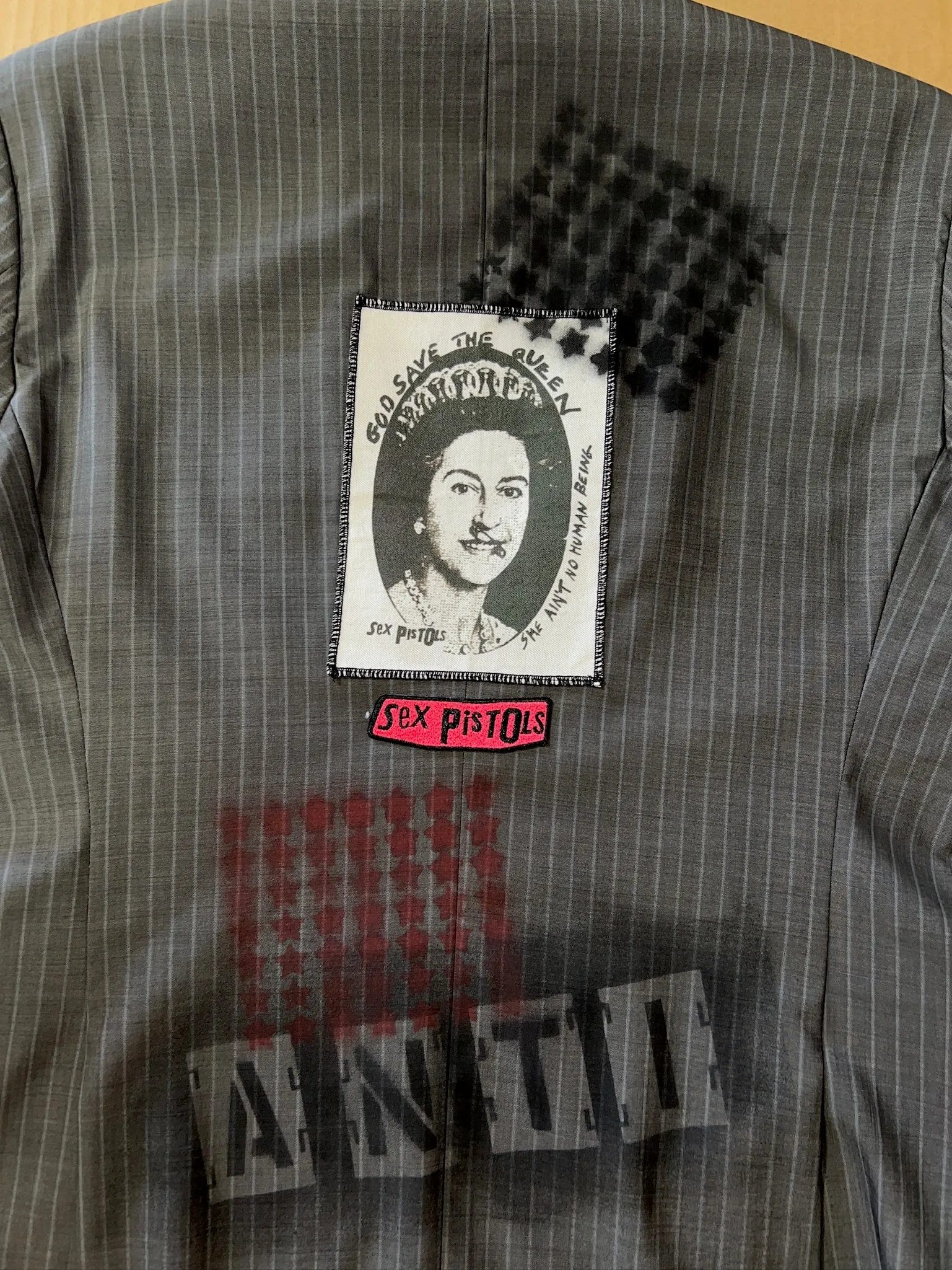 Gray Pinstripe Sex Pistols Blazer
