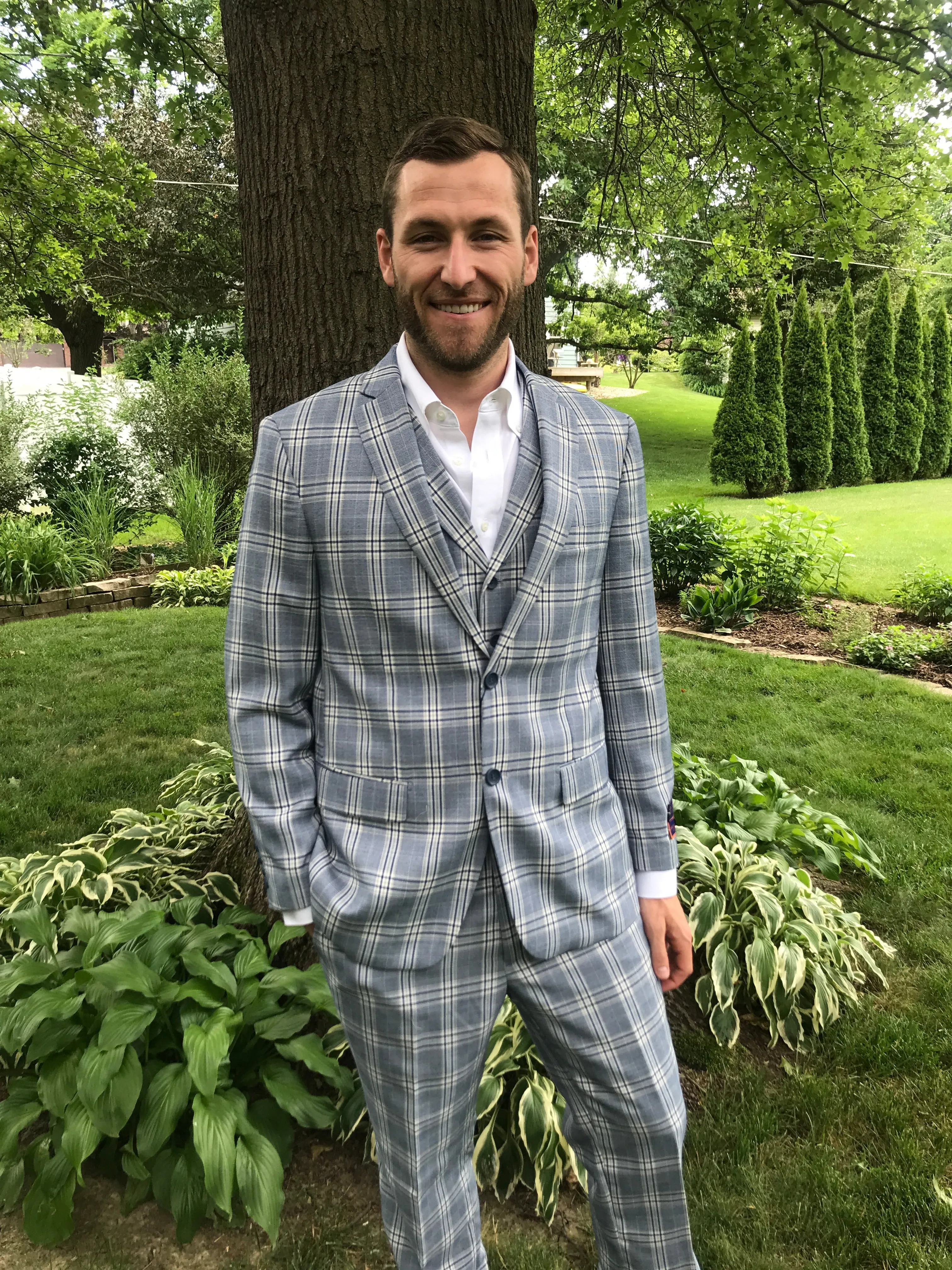 Gruppo Bravo - Light Blue Plaid 3 Piece Suit