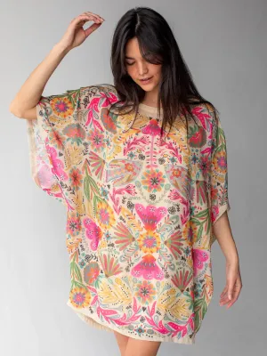 Happy Days Shift Dress - Light Sage Birds