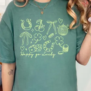 Happy Go Lucky Collage Short Sleeve T-Shirt