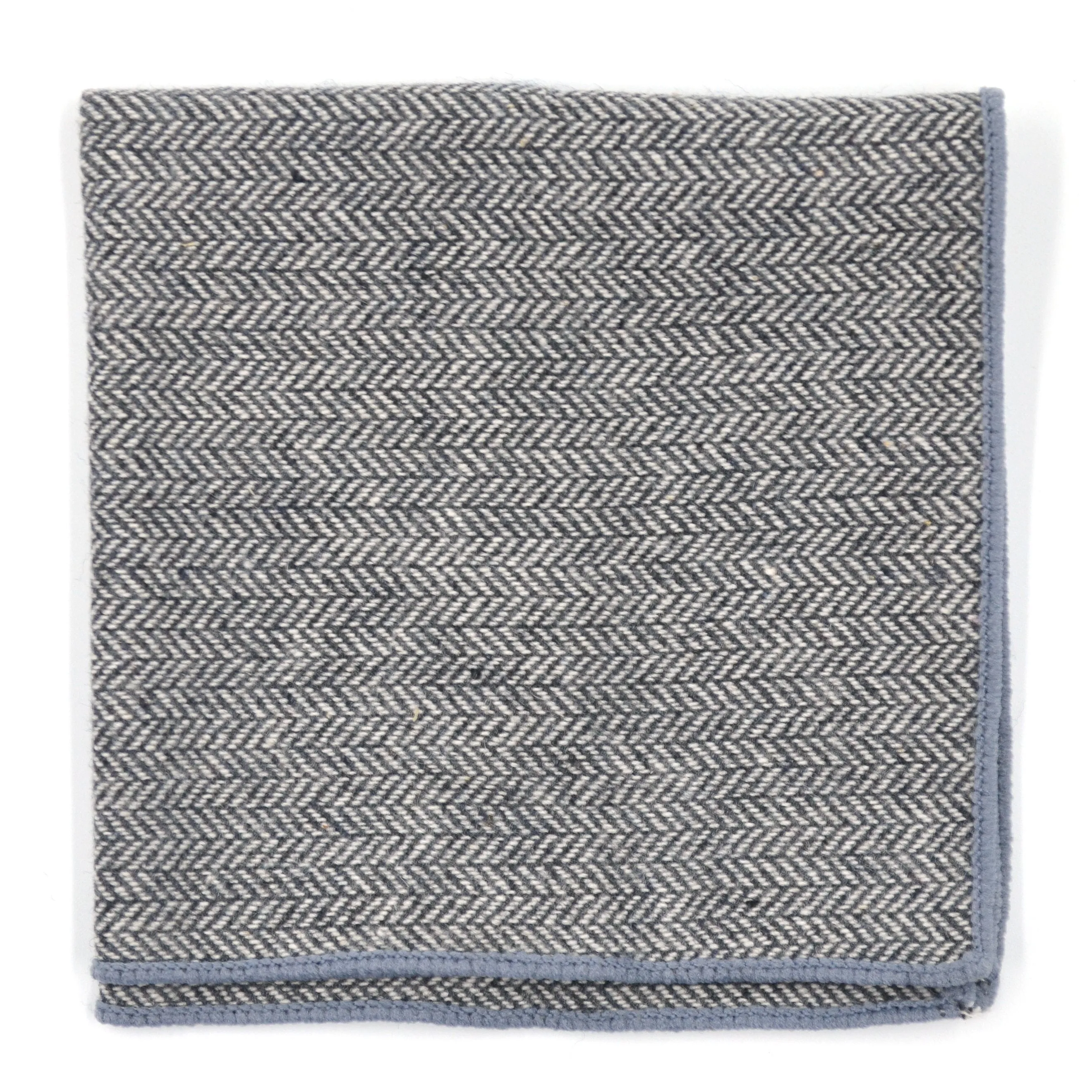 Herringbone Grey Pocket Square