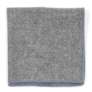 Herringbone Grey Pocket Square