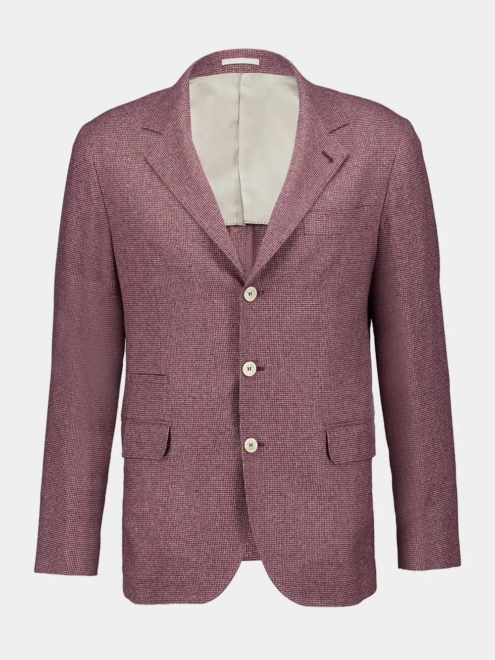 Houndstooth Purple Flecked Silk Blazer