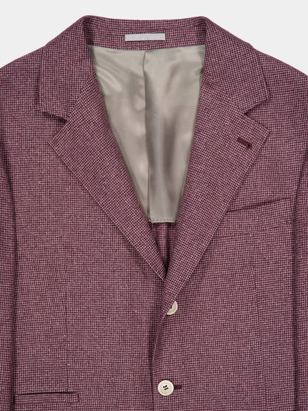 Houndstooth Purple Flecked Silk Blazer