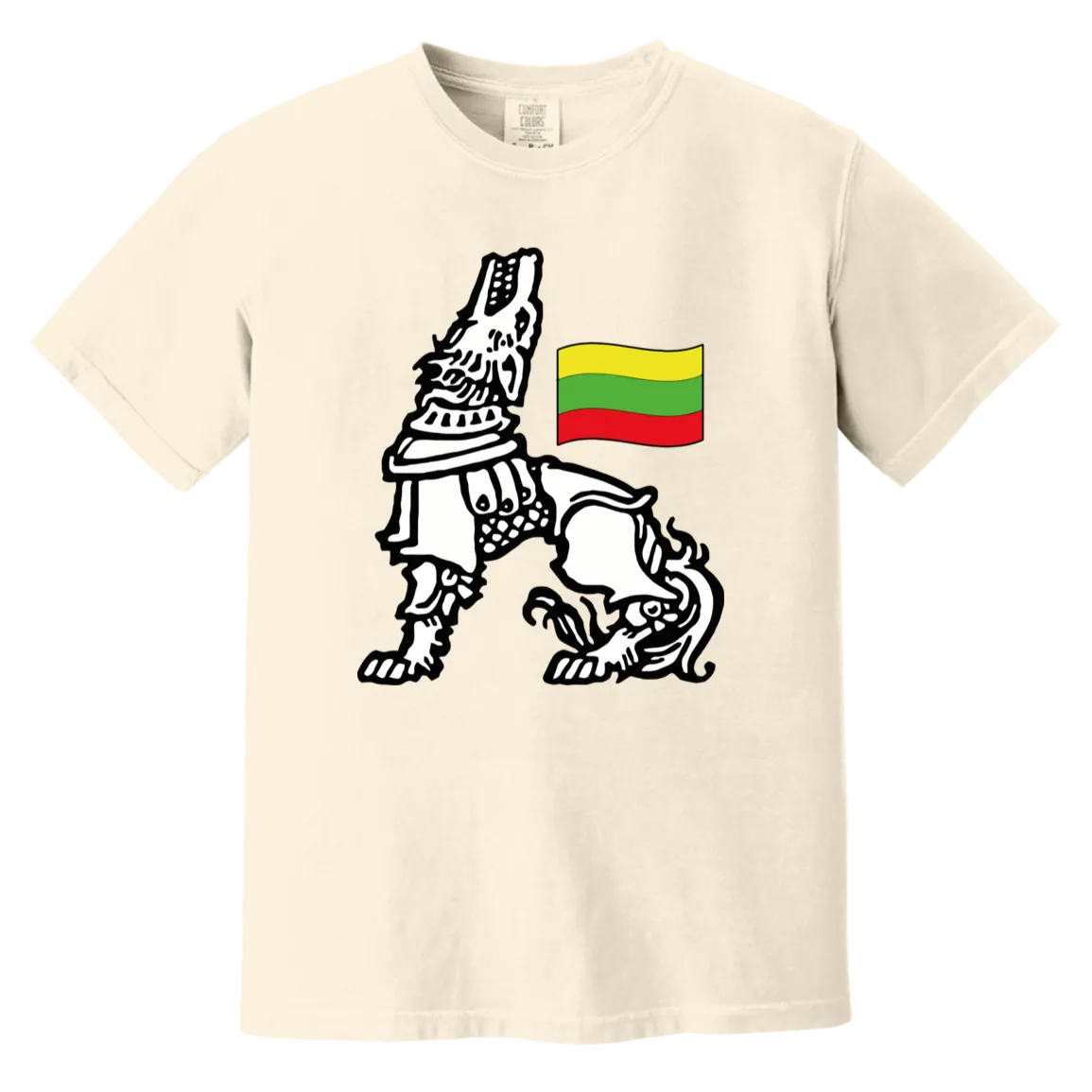 Iron Wolf Lietuva - Men/Women Unisex Soft-Washed Comfort Cotton Short Sleeve T-Shirt