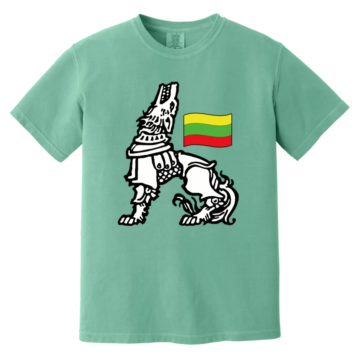Iron Wolf Lietuva - Men/Women Unisex Soft-Washed Comfort Cotton Short Sleeve T-Shirt
