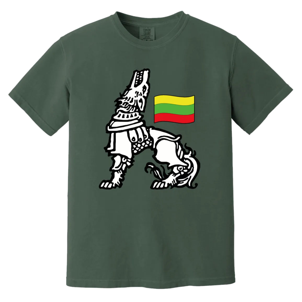 Iron Wolf Lietuva - Men/Women Unisex Soft-Washed Comfort Cotton Short Sleeve T-Shirt