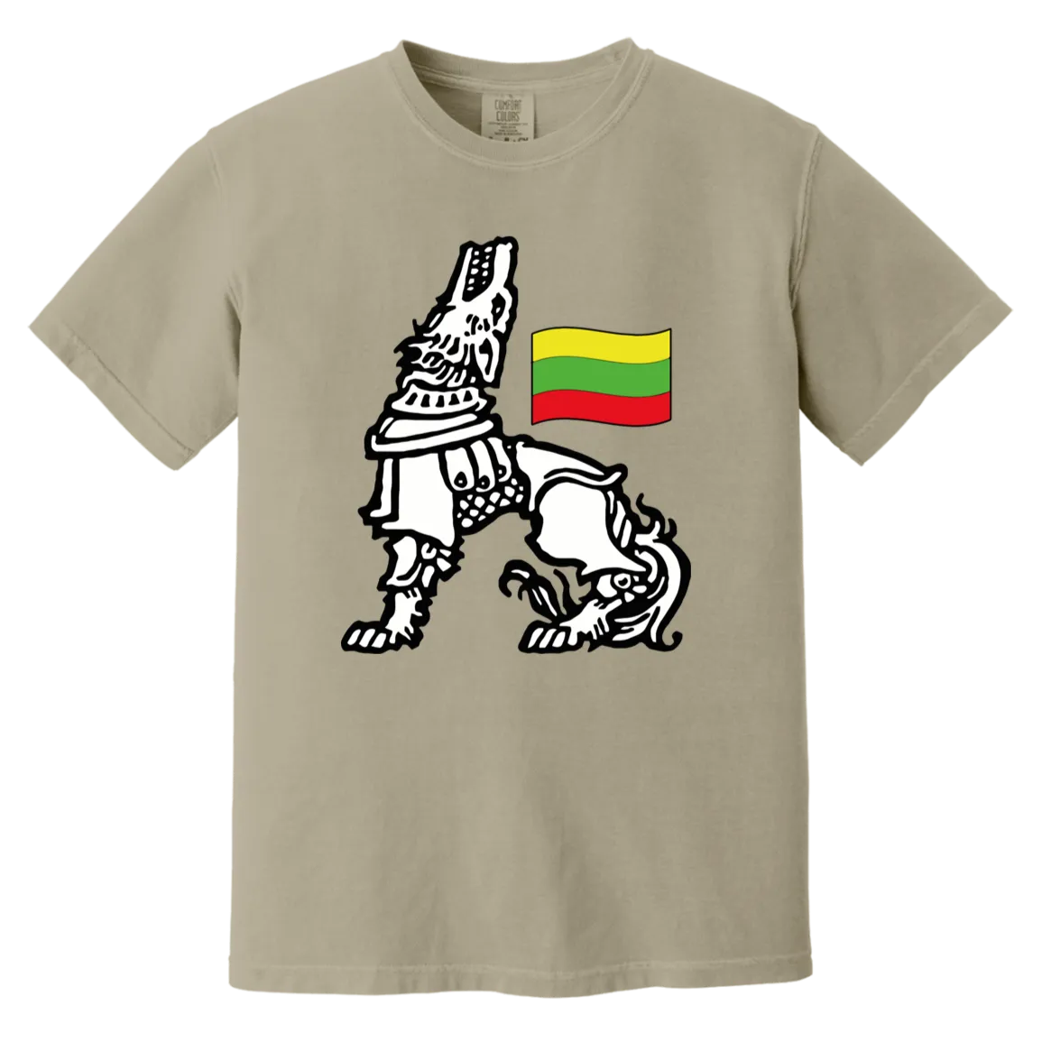 Iron Wolf Lietuva - Men/Women Unisex Soft-Washed Comfort Cotton Short Sleeve T-Shirt