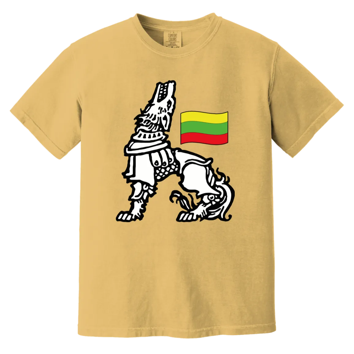 Iron Wolf Lietuva - Men/Women Unisex Soft-Washed Comfort Cotton Short Sleeve T-Shirt