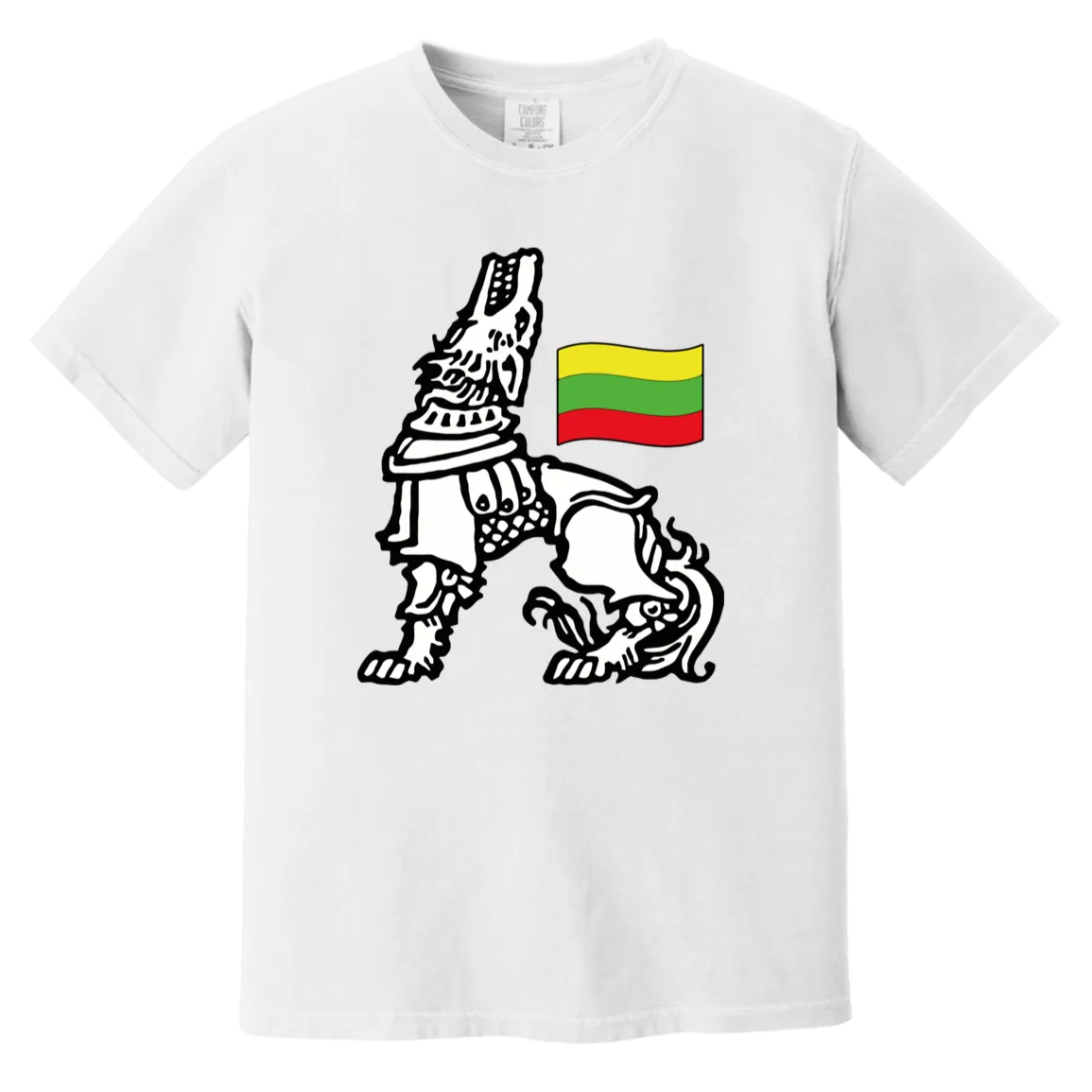 Iron Wolf Lietuva - Men/Women Unisex Soft-Washed Comfort Cotton Short Sleeve T-Shirt