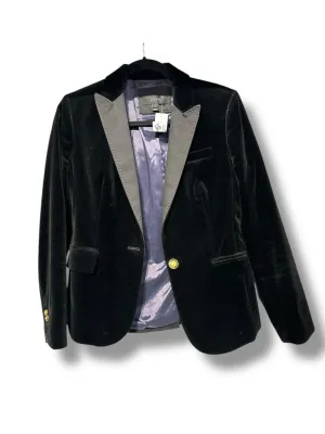 J. Crew velvet gold button blazer blk 6