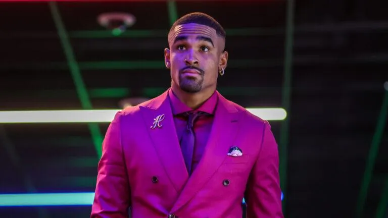 Jalen Hurts Today Suit Pink