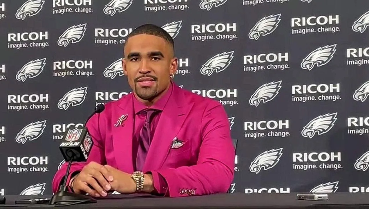 Jalen Hurts Today Suit Pink