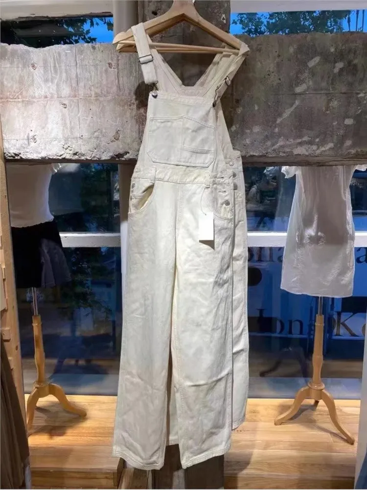 JazzHer Pockets Denim Jumpsuit Woman Autumn Spring Jeans Pant Casual American Overalls Streetwear Vintage Y2k Summer Cotton Trousers
