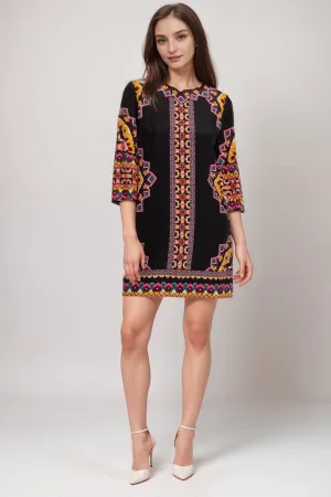 Johnny Was Jade Lunna Silk Shift Mini Dress L39424-8