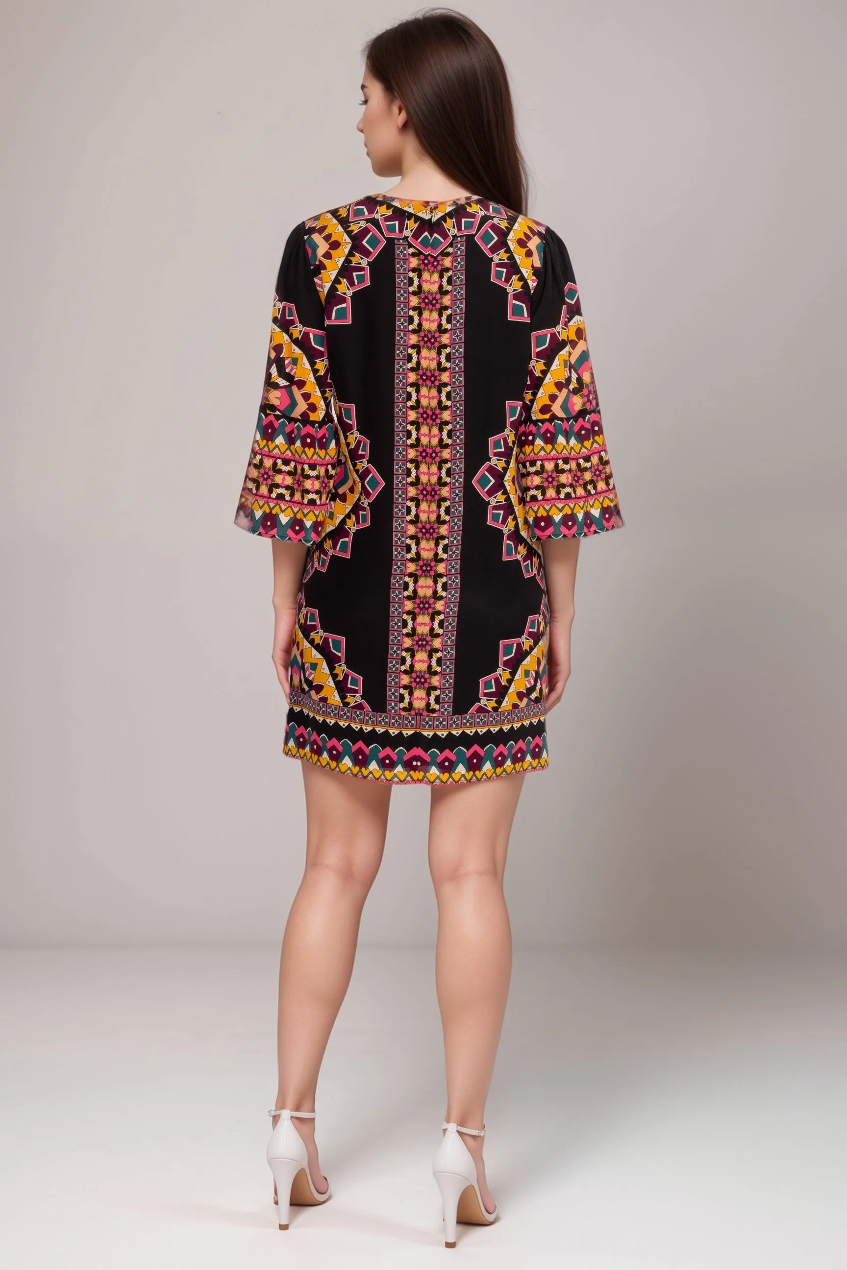Johnny Was Jade Lunna Silk Shift Mini Dress L39424-8