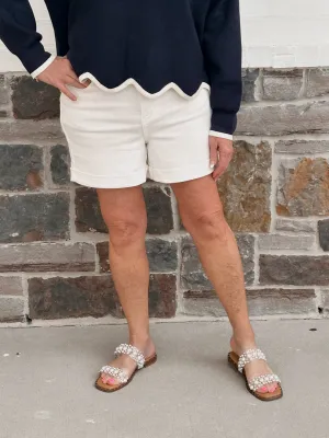 Judy Blue: White Denim Jogger Shorts