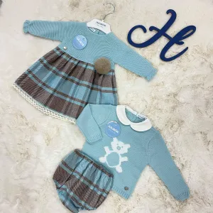 Juliana Sister & Brother Mint Tartan Dress & Jam Pant Set