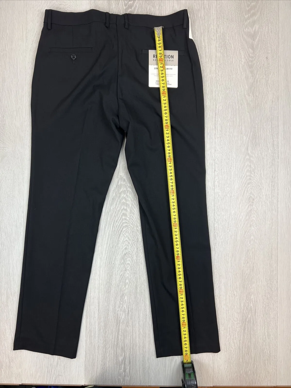 Kenneth Cole Mens Black Slim Fit Stretch Dress Pants Size 36 x 30 (New)