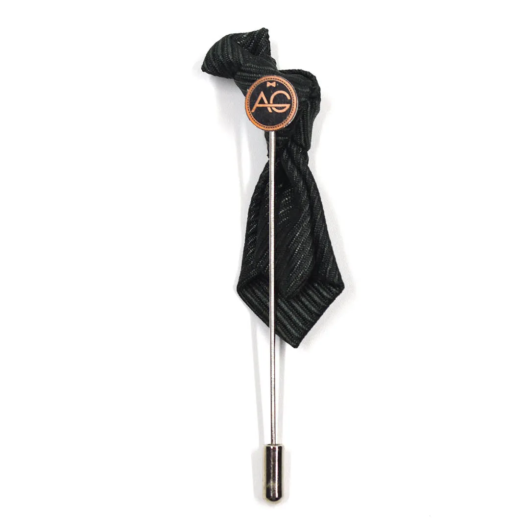 Lapel Pin - Striped Green Tie