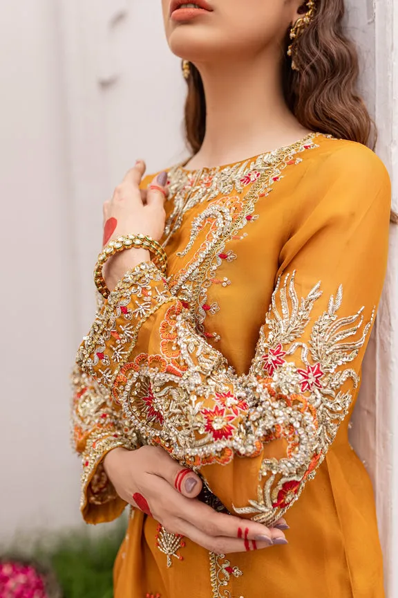 Latest Orange Dress Pakistani in Kameez Trouser Style