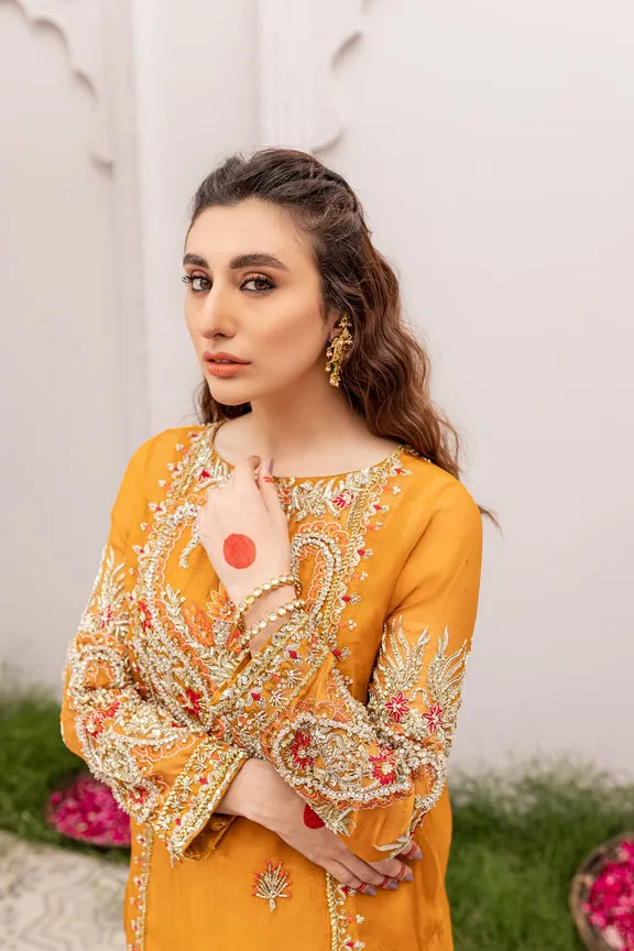 Latest Orange Dress Pakistani in Kameez Trouser Style