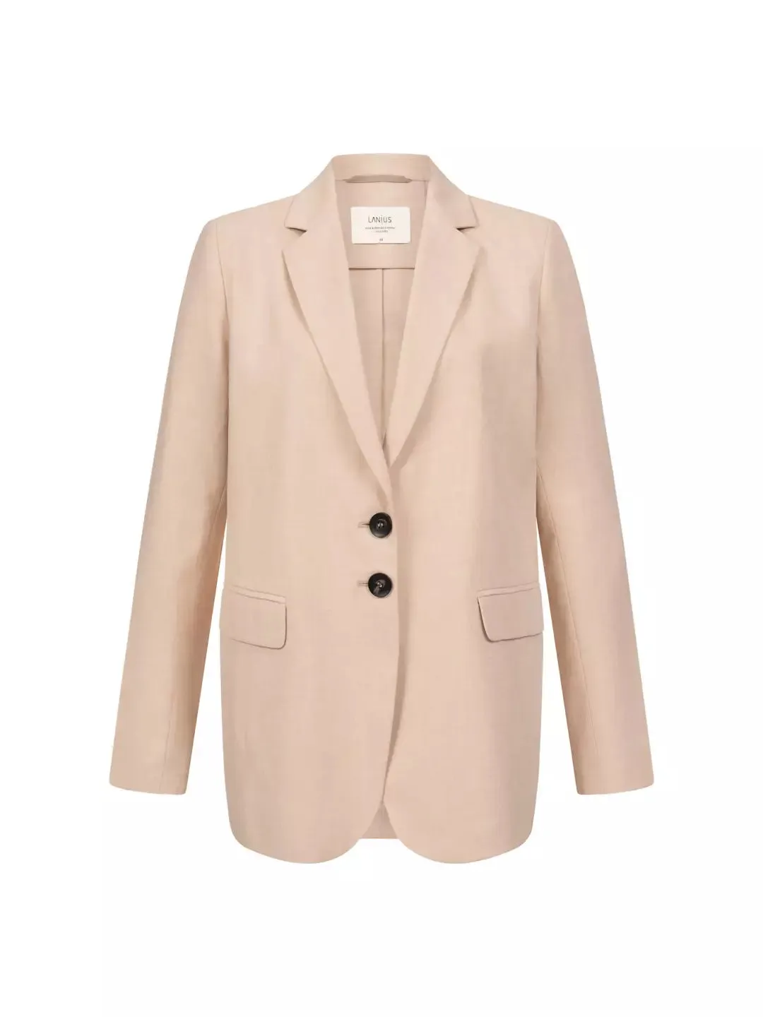 linen tencel cotton blazer in oatmilk