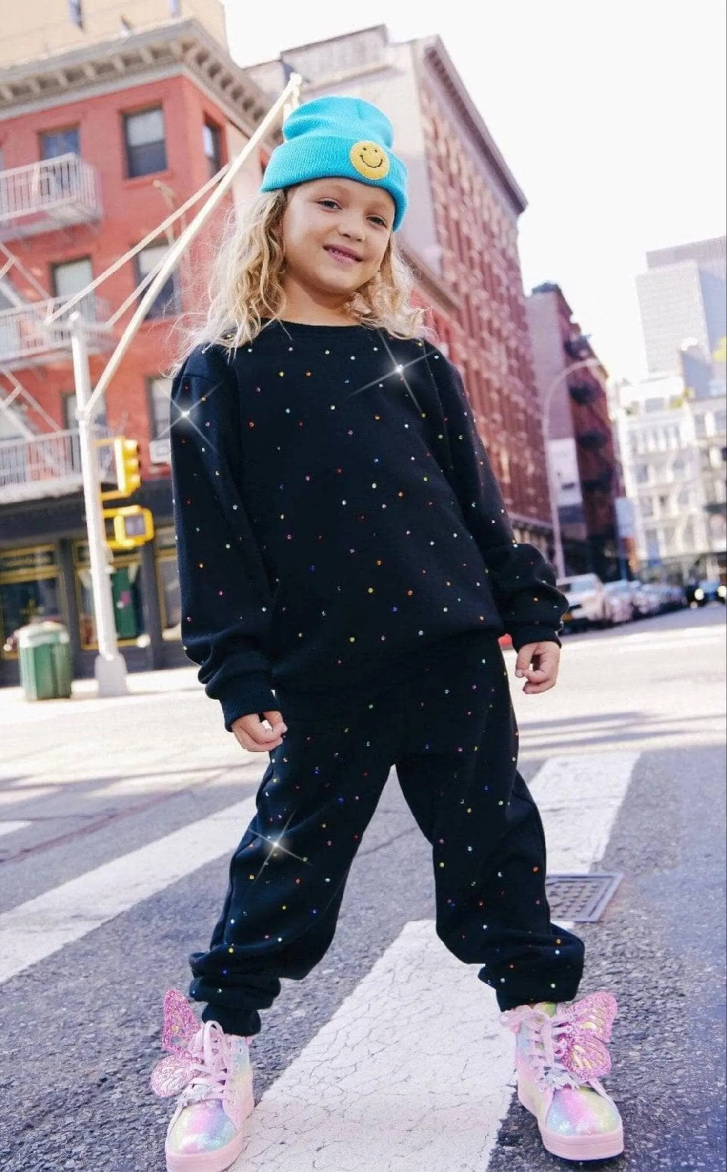 Lola and The Boys Rainbow Sparkle Track Set - Black