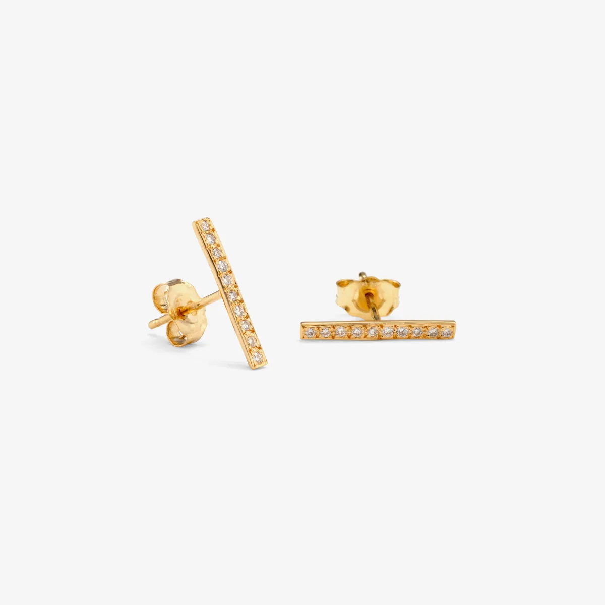 Long Diamond Bar Studs | E2101W