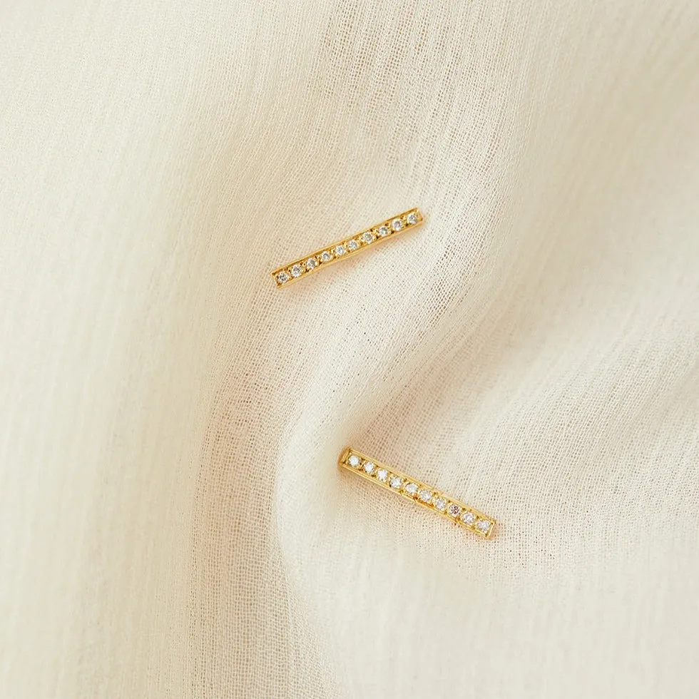 Long Diamond Bar Studs | E2101W