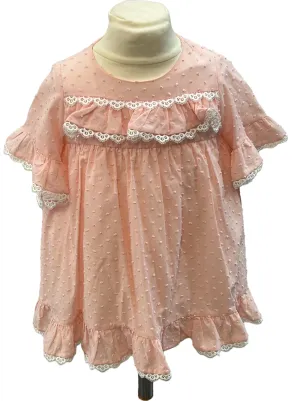 Lor Miral Peach Baby Dress And Knickers Set
