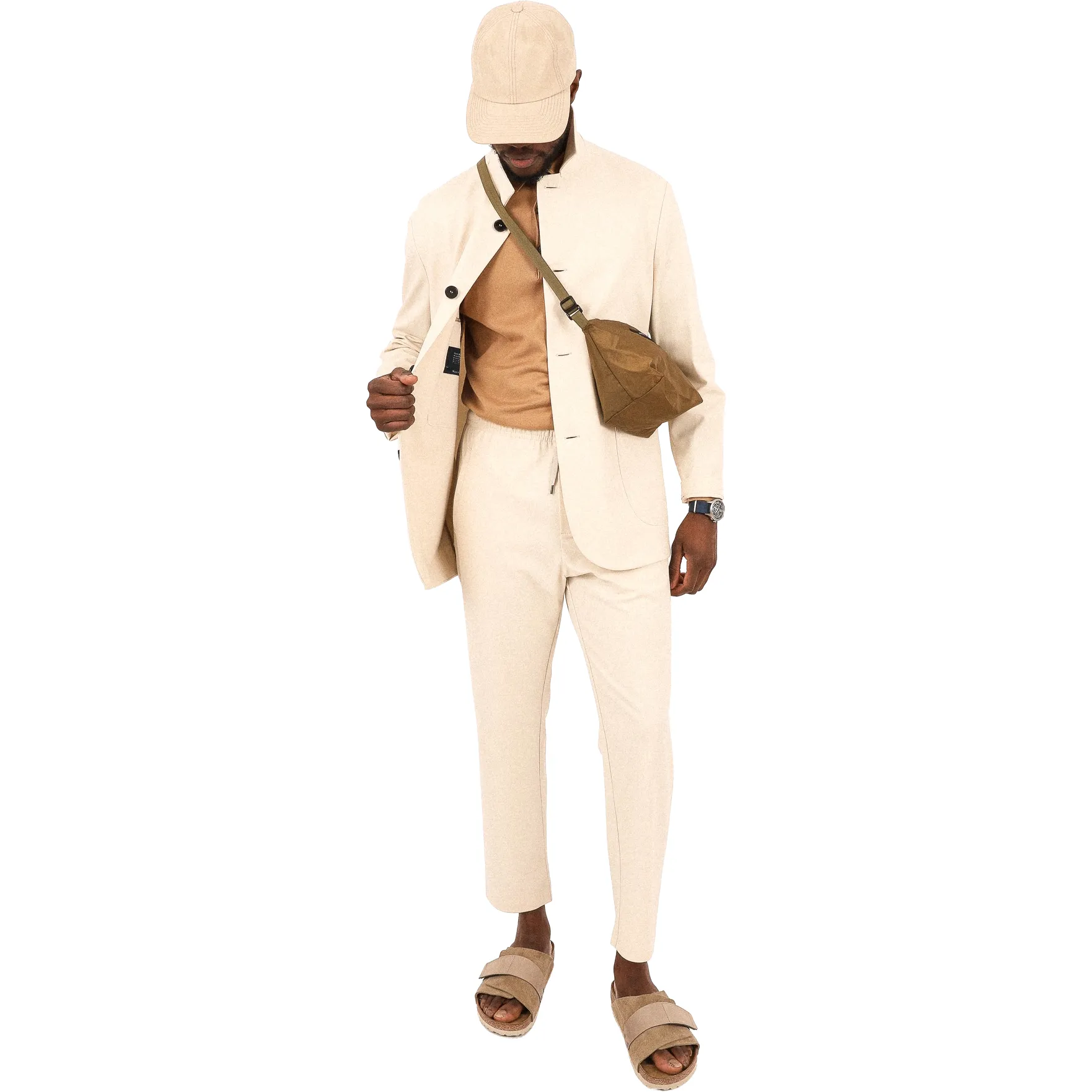 M Trousers Techno Viscose, Ivory